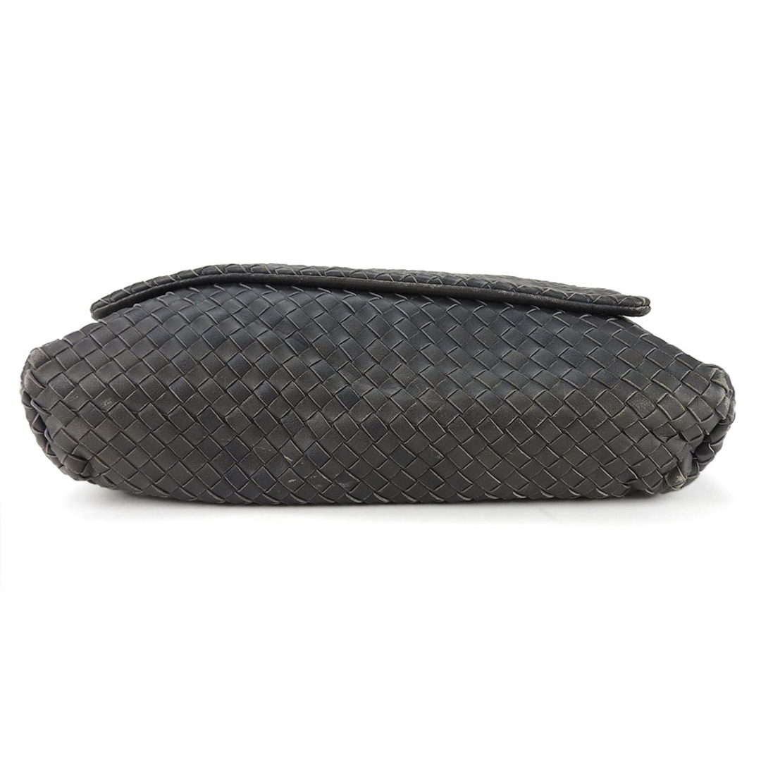 Bottega Veneta(ボッテガヴェネタ)の【中古】 ボッテガヴェネタ ショルダーバッグ イントレチャート 161314 レザー ダークグレー ゴールド金具 斜め掛け レディース メンズ BOTTEGAVENETA レディースのバッグ(ショルダーバッグ)の商品写真