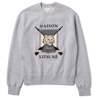 メゾンキツネ(MAISON KITSUNE')のメゾンキツネ/MAISON KITSUNE トレーナー アパレル メンズ COLLEGE FOX PRINTED COMFORT SWEATSHIRT スウェット LIGHT GREY MELANGE LM00309KM0307-0001-H120 _0410ff(スウェット)