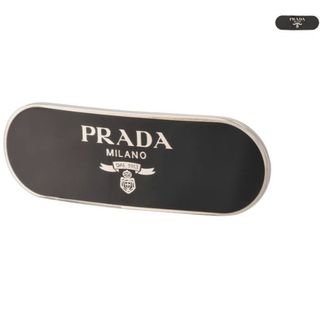 プラダ(PRADA)のプラダ PRADA ヘアクリップ バレッタ メタルロゴ オーバル 2024年春夏新作 1IF022 2BA6(バレッタ/ヘアクリップ)