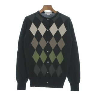 ジョンスメドレー(JOHN SMEDLEY)のJOHN SMEDLEY カーディガン M 黒x茶x緑等(アーガイル) 【古着】【中古】(カーディガン)