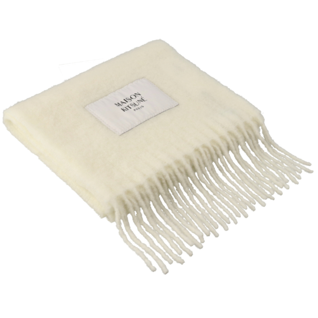 MAISON KITSUNE'(メゾンキツネ)のメゾンキツネ/MAISON KITSUNE ストール メンズ BABY ALPACA PLAIN SCARF マフラー MILK LM06206WA0022-0012-P204 _0410ff メンズのファッション小物(マフラー)の商品写真