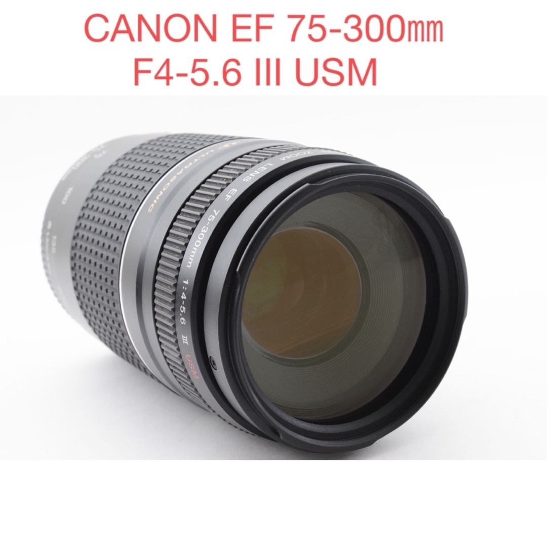 実用美品/キャノン/CANON EF 75-300㎜F4-5.6 III USM スマホ/家電/カメラのカメラ(レンズ(ズーム))の商品写真