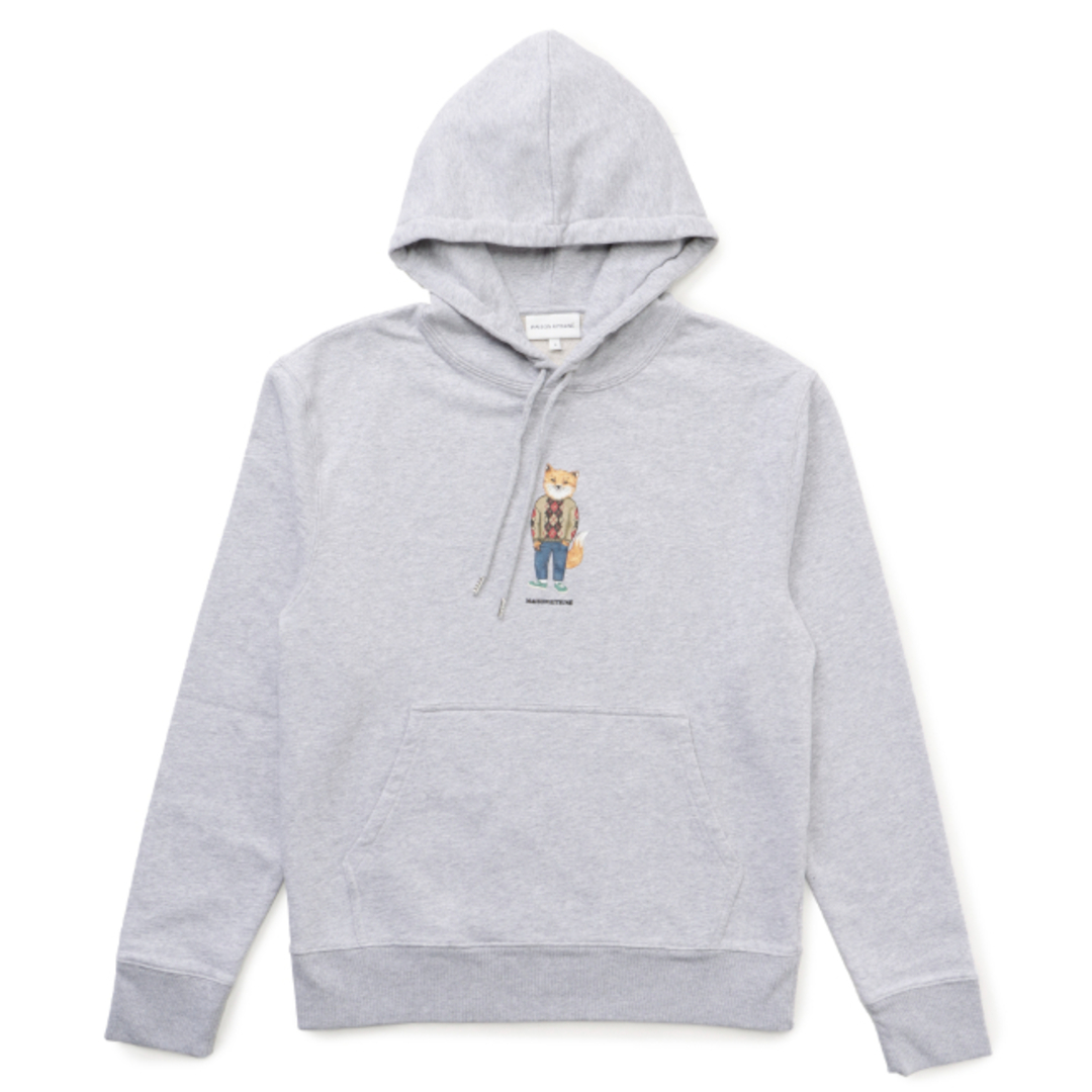 MAISON KITSUNE'(メゾンキツネ)のメゾンキツネ/MAISON KITSUNE スウェットアパレル メンズ DRESSED FOX REGULAR HOODIE パーカー LIGHT GREY MELANGE LM00304KM0001-0001-H120 _0410ff メンズのトップス(パーカー)の商品写真