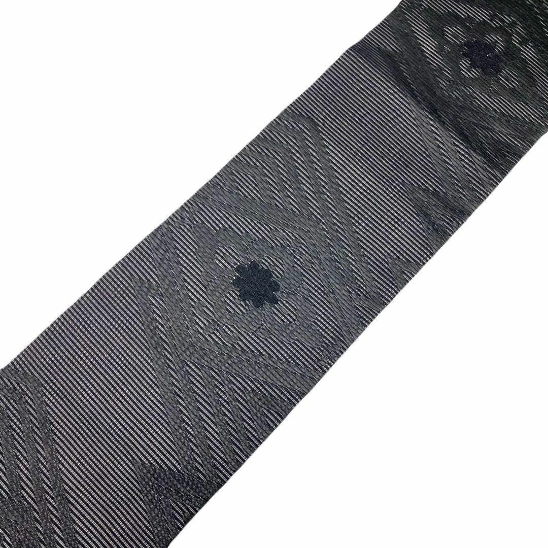 夏帯 名古屋帯 黒供帯 絽 花菱 未使用品 喪服用 着物 RO-5455 レディースの水着/浴衣(着物)の商品写真