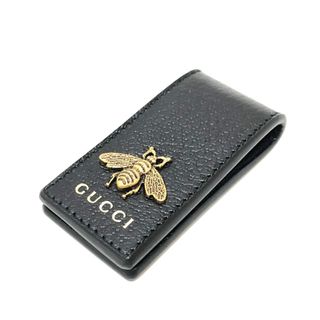 グッチ(Gucci)のグッチ GUCCI アニマリエ メタルビー 522914 BEE ハチ 蜂 　お札クリップ マネークリップ レザー ブラック 未使用(マネークリップ)