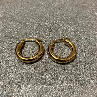 VINTAGE ヴィンテージ シルバー925 シンプルデザインフープピアス/金(ピアス(両耳用))