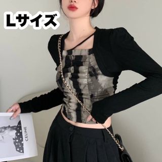 大人気★タイダイ柄ショート クロップド丈 トップス ストリート カジュアル 韓国(Tシャツ(長袖/七分))