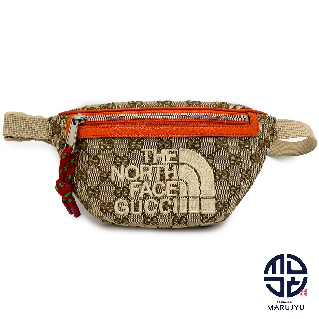 Gucci(グッチ)のGUCCI×THE NORTH FACE グッチ×ザ ノースフェイス オレンジ コラボ GGキャンバス ボディバッグ 650299 バック 鞄 カバン ブランド レディースのバッグ(ショルダーバッグ)の商品写真