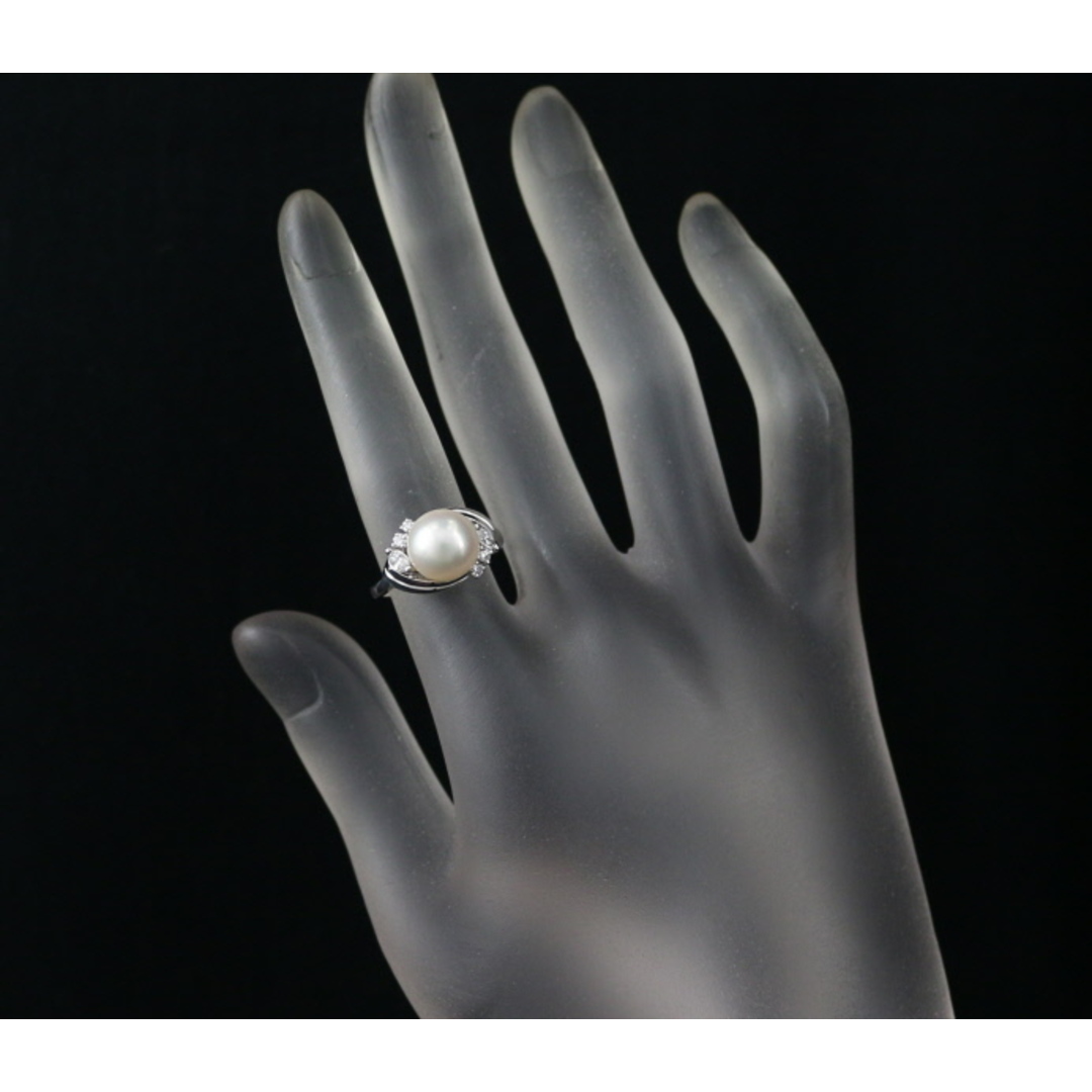 TASAKI(タサキ)のミキモト リング パール アコヤ真珠 9.0mm ダイヤ 0.19ct 9号 Pt900 ソーティング レディースのアクセサリー(リング(指輪))の商品写真