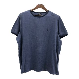 ポロラルフローレン(POLO RALPH LAUREN)のPolo by Ralph Lauren ポロ ラルフローレン 半袖Ｔシャツ 大きいサイズ ワンポイント ブルー (メンズ 2XL) 中古 古着 Q6646(Tシャツ/カットソー(半袖/袖なし))