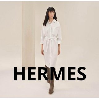 Hermes - エルメス HERMES 2023AW ✳︎シャツワンピース　コットン　36