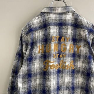 schott - 【オンブレライク、背面刺繍ロゴ】schottネルシャツ古着バイク　チェック長袖