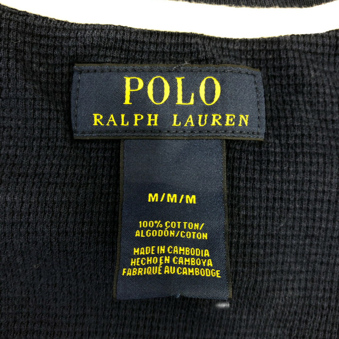 POLO RALPH LAUREN(ポロラルフローレン)のPolo by Ralph Lauren ポロ ラルフローレン サーマル 長袖Ｔシャツ ワンポイント ネイビー (メンズ M) 中古 古着 Q6648 メンズのトップス(Tシャツ/カットソー(七分/長袖))の商品写真