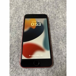 アイフォーン(iPhone)の美品 国内版 SIMフリー iPhoneSE 第2世代 128GB レッド色(スマートフォン本体)