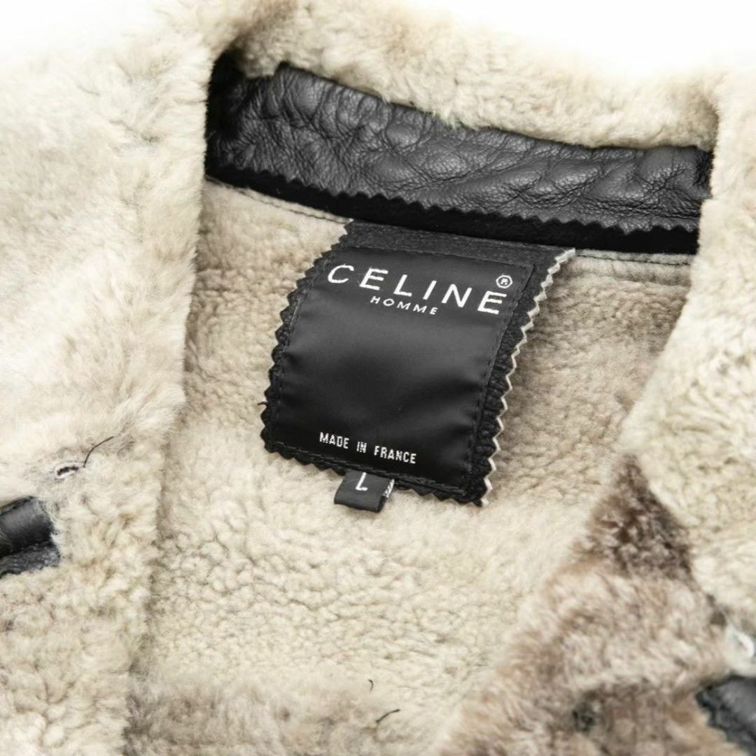 celine(セリーヌ)のセリーヌ ムートン コート ブルゾン ボア レザー 革 ムートン ダークブラウン メンズのジャケット/アウター(レザージャケット)の商品写真