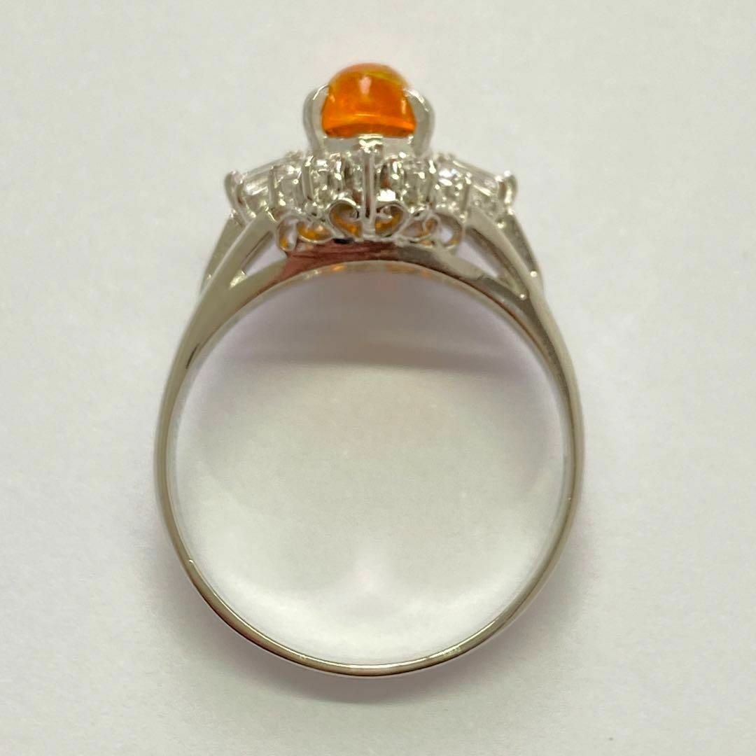 Pt900　メキシコオパール　0.89ct　ファイヤーオパール　10月誕生石 レディースのアクセサリー(リング(指輪))の商品写真