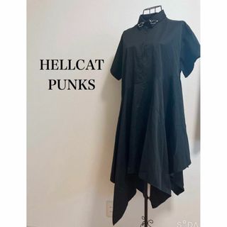 ヘルキャットパンクス(HELLCATPUNKS)のHELLCATPUNKS ヘルキャットパンクス アシンメトリー 半袖 ワンピース(ひざ丈ワンピース)