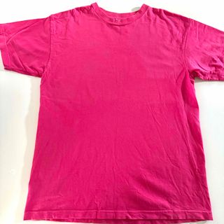 ● PRINTSTAR 鮮やか ピンク Tシャツ 綿100% Lサイズ pink