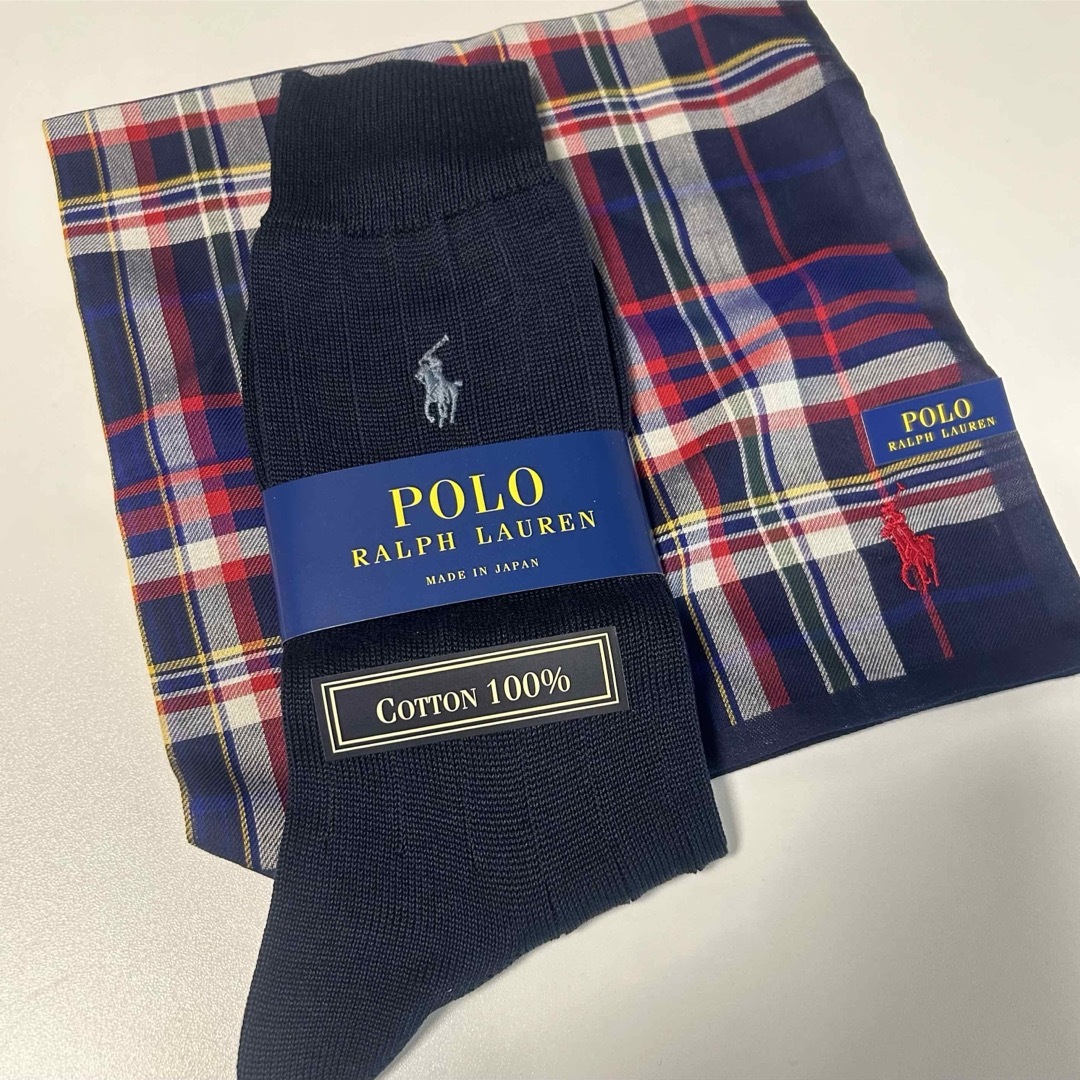 POLO RALPH LAUREN(ポロラルフローレン)の【新品箱付き】ポロ ラルフローレン ソックス & ハンカチ メンズのレッグウェア(ソックス)の商品写真