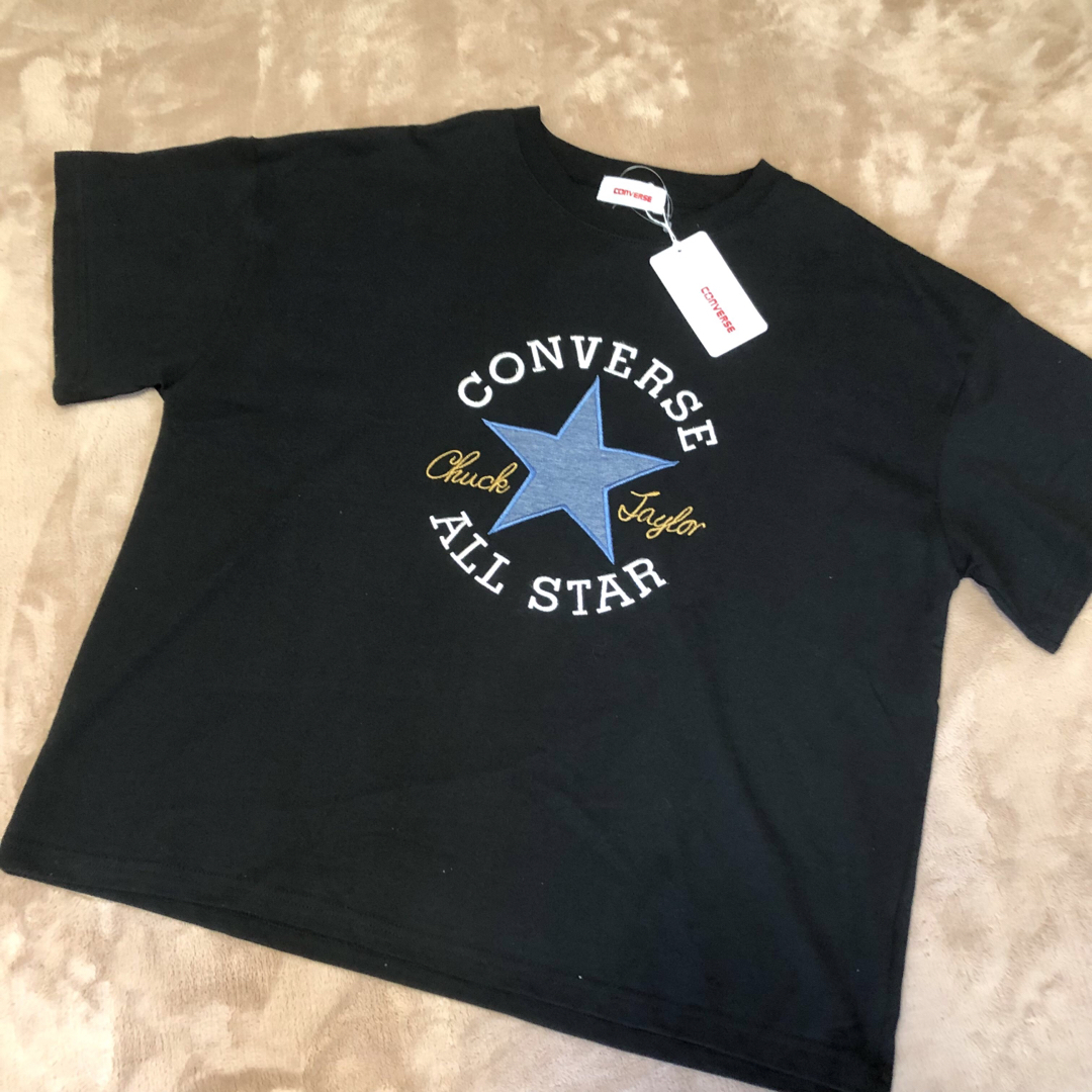 CONVERSE(コンバース)の新品 CONVERSE コンバース レディース 半袖 Tシャツ 黒 M シャツ レディースのトップス(Tシャツ(半袖/袖なし))の商品写真