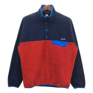 patagonia - patagonia パタゴニア SYNCHILLA シンチラ スナップT バイカラー フリースジャケット アウトドア ネイビー (メンズ M) 中古 古着 Q6655