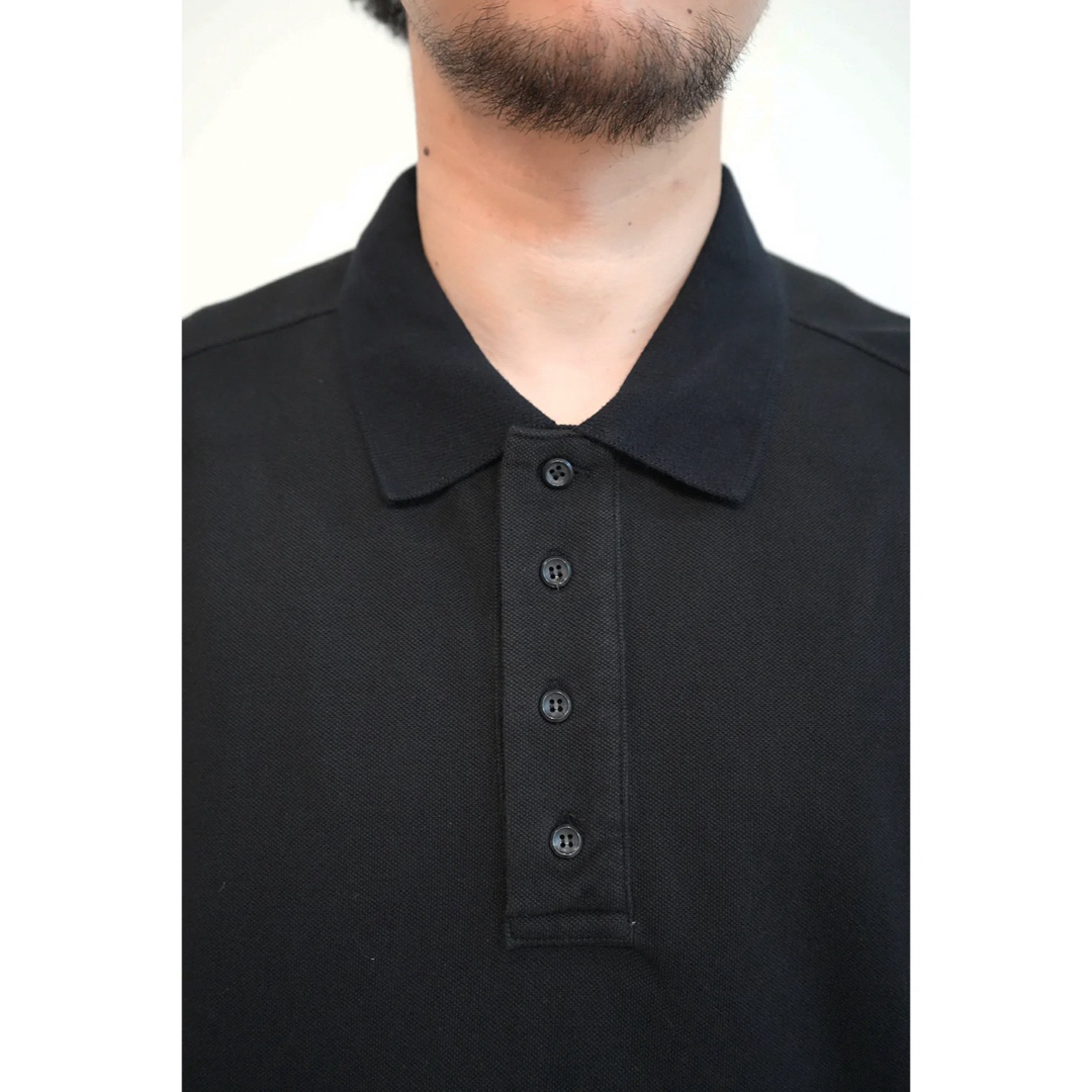 1LDK SELECT(ワンエルディーケーセレクト)のANCELLM 24SS AGING POLO SHIRT BLACK 2 メンズのトップス(ポロシャツ)の商品写真