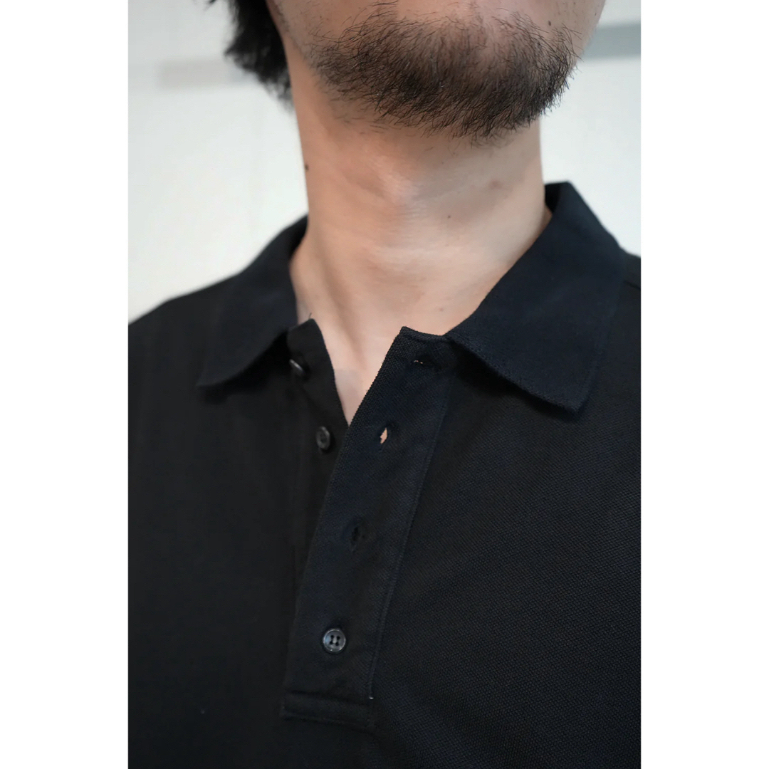 1LDK SELECT(ワンエルディーケーセレクト)のANCELLM 24SS AGING POLO SHIRT BLACK 2 メンズのトップス(ポロシャツ)の商品写真