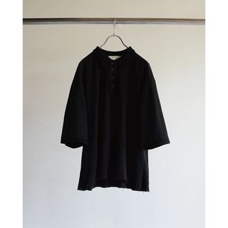 1LDK SELECT - ANCELLM 24SS AGING POLO SHIRT BLACK 2