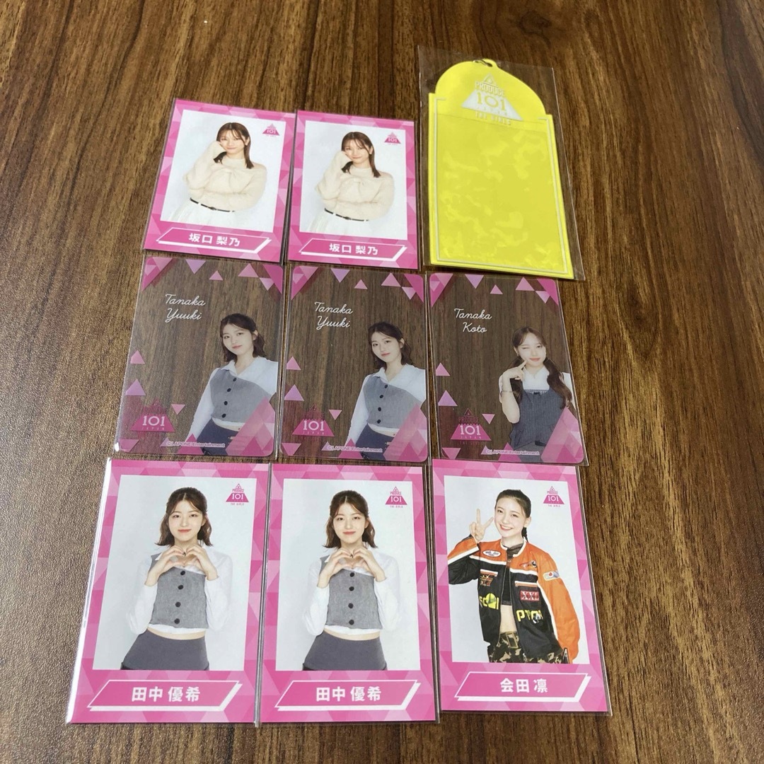 田中優希　会田凛　坂口梨乃　田中琴　クリアカード　チェキ風カード　チェキホルダー エンタメ/ホビーのタレントグッズ(アイドルグッズ)の商品写真