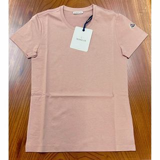 新品 モンクレ－ル Tシャツ レディース Sサイズ ライトピンク フェルトロゴ