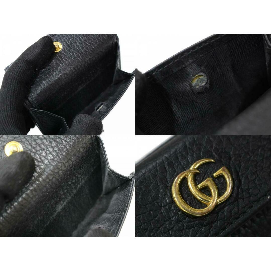 Gucci(グッチ)のGUCCI　グッチ　GGマーモントコンパクトウォレット　523277　三つ折り財布　折りたたみ財布　ミニ財布　ブラック　黒　シンプル　メンズ　レディース　ユニセックス　ギフト　プレゼント包装可【中古】松前R56号店 レディースのファッション小物(財布)の商品写真