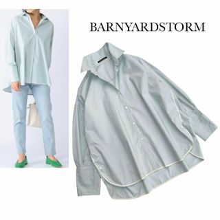 BARNYARDSTORM - バンヤードストーム＊コットンタイプライターシャツ　サイドボタン　ミントグリーン