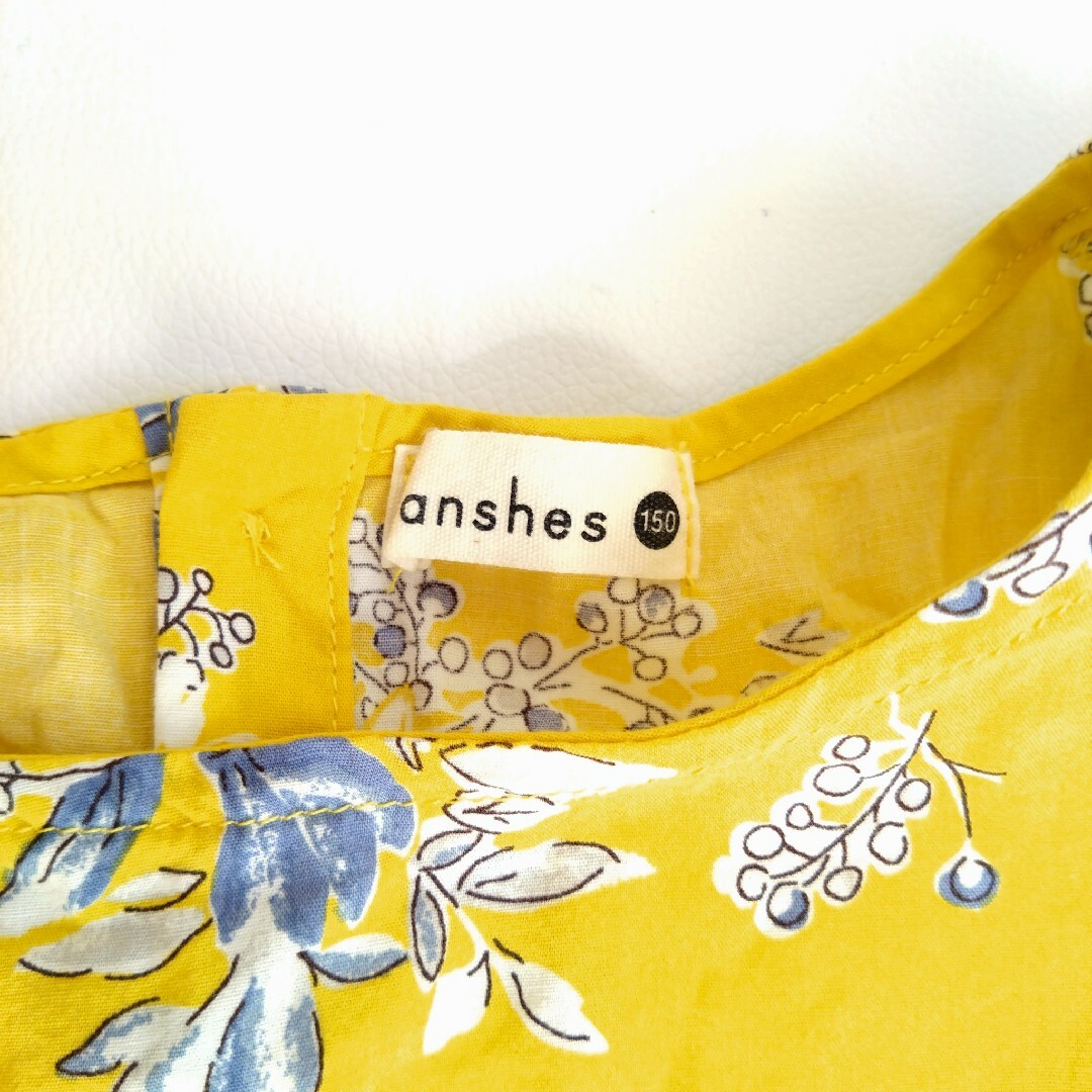 Branshes(ブランシェス)のbranshes ワンピース　150 イエロー　花柄 キッズ/ベビー/マタニティのキッズ服女の子用(90cm~)(ワンピース)の商品写真