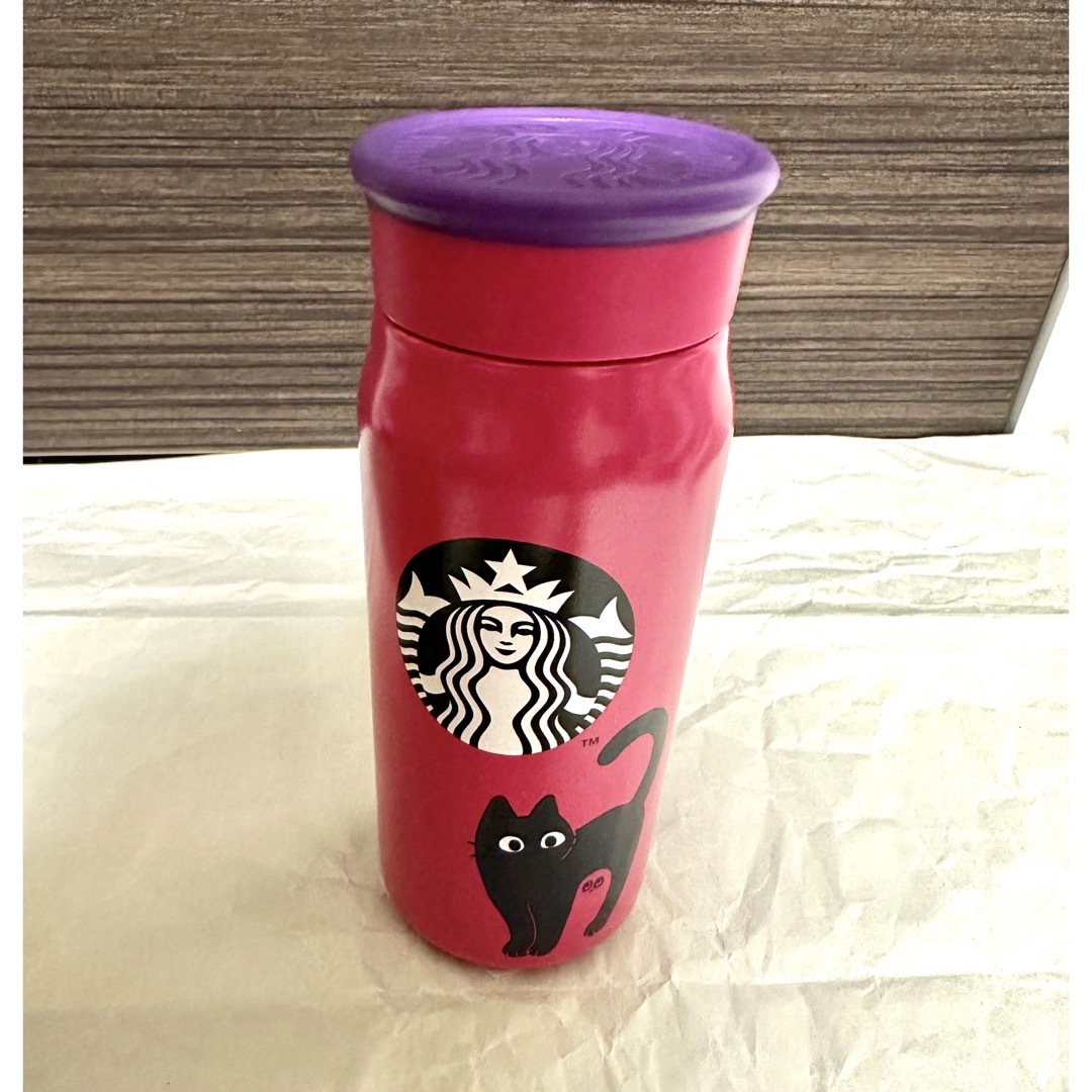 Starbucks(スターバックス)の☆未使用品☆starbucksハロウィン2023ステンレスボトルキャット キッズ/ベビー/マタニティの授乳/お食事用品(水筒)の商品写真