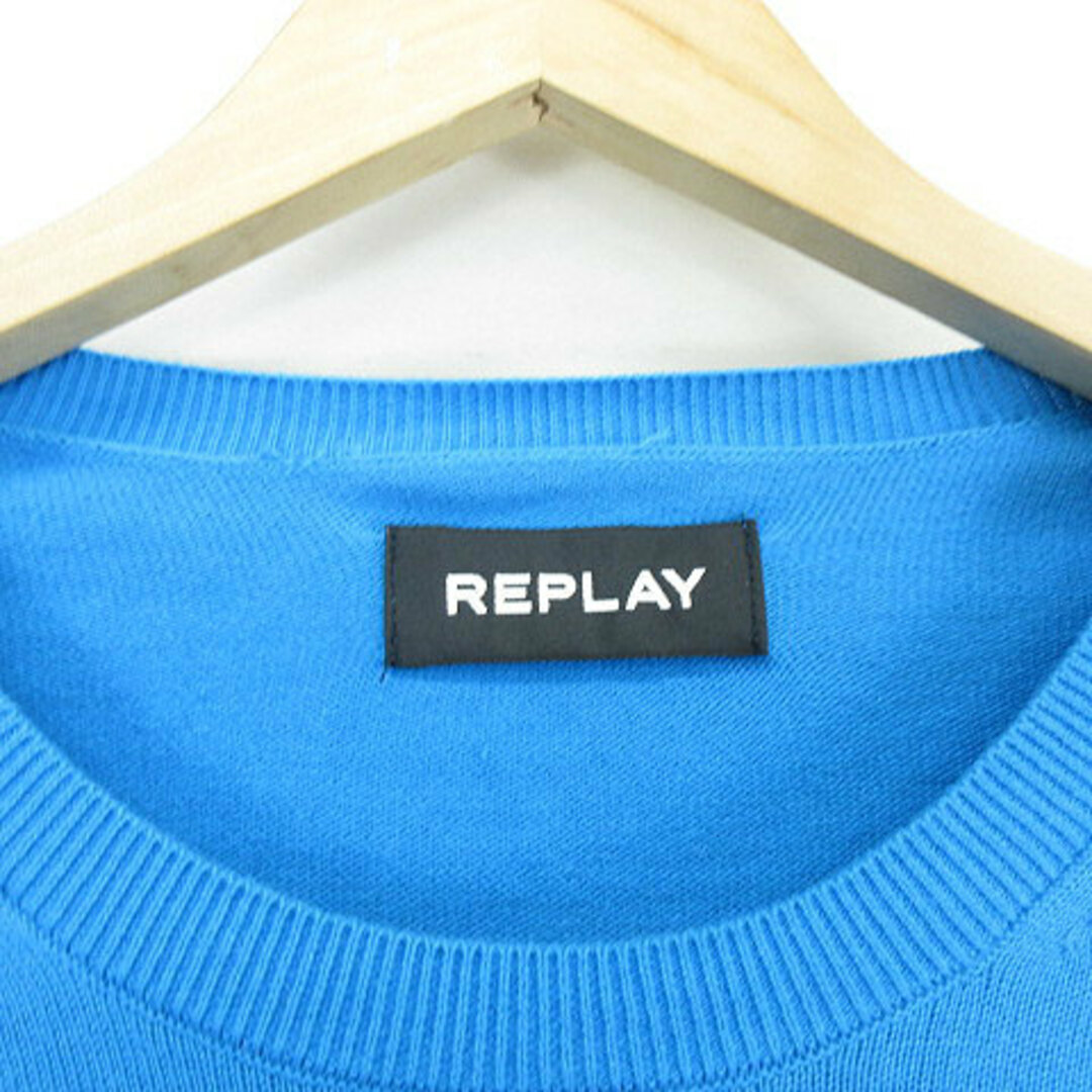 Replay(リプレイ)のリプレイ REPLAY 薄手 クルーネック ニット セーター 長袖 青  XL メンズのトップス(ニット/セーター)の商品写真