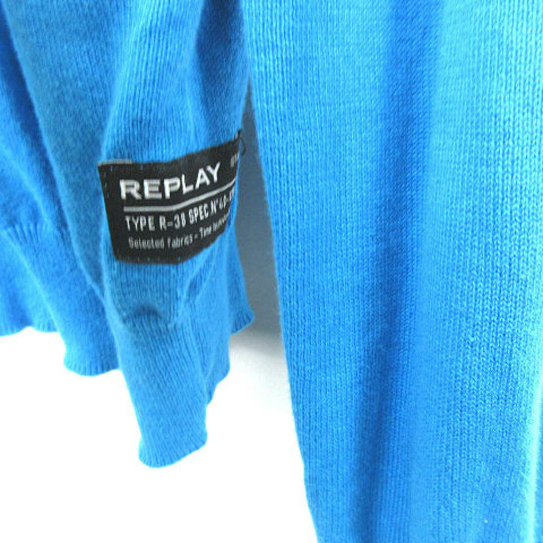 Replay(リプレイ)のリプレイ REPLAY 薄手 クルーネック ニット セーター 長袖 青  XL メンズのトップス(ニット/セーター)の商品写真