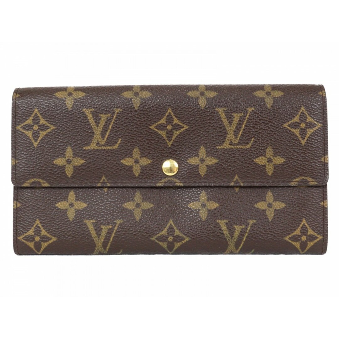 LOUIS VUITTON(ルイヴィトン)のLOUIS VUITTON ルイヴィトン ポルトモネ・クレディ M61725 モノグラム ブラウン レディース メンズ ウィメンズ ユニセックス ブランド LV 人気 定番 長財布 ボタン式 旧型【中古】松前R56号店 レディースのファッション小物(財布)の商品写真