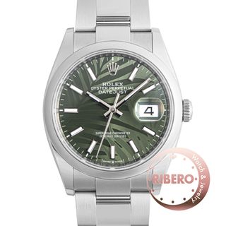 ロレックス(ROLEX)のROLEX ロレックス デイトジャスト36 126200 パームモチーフ オリーブグリーン【中古】(腕時計(アナログ))