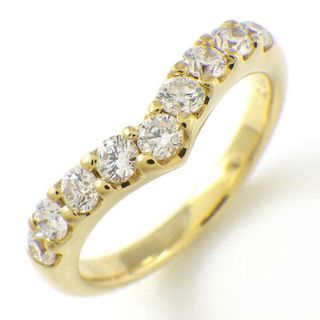 【ダイヤモンド】 リング V ハーフサークル 9ポイント ダイヤモンド 0.52ct K18YG 9.5号 【中古】(リング(指輪))