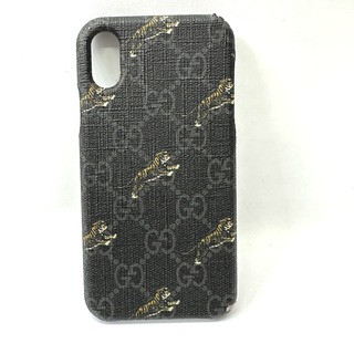 Gucci - グッチ 携帯・スマホアクセサリー スマホケース GG タイガー iPhoneX/XS 598183 ブラック Ft1184552 中古