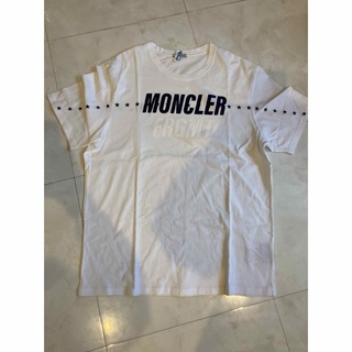 モンクレール(MONCLER)のLサイズ】モンクレール　MONCLER 半袖Tシャツ　ホワイト　白センターロゴ(Tシャツ/カットソー(半袖/袖なし))