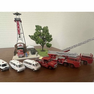 鉄道模型ジオラマ　消防車救急車　風景(鉄道模型)