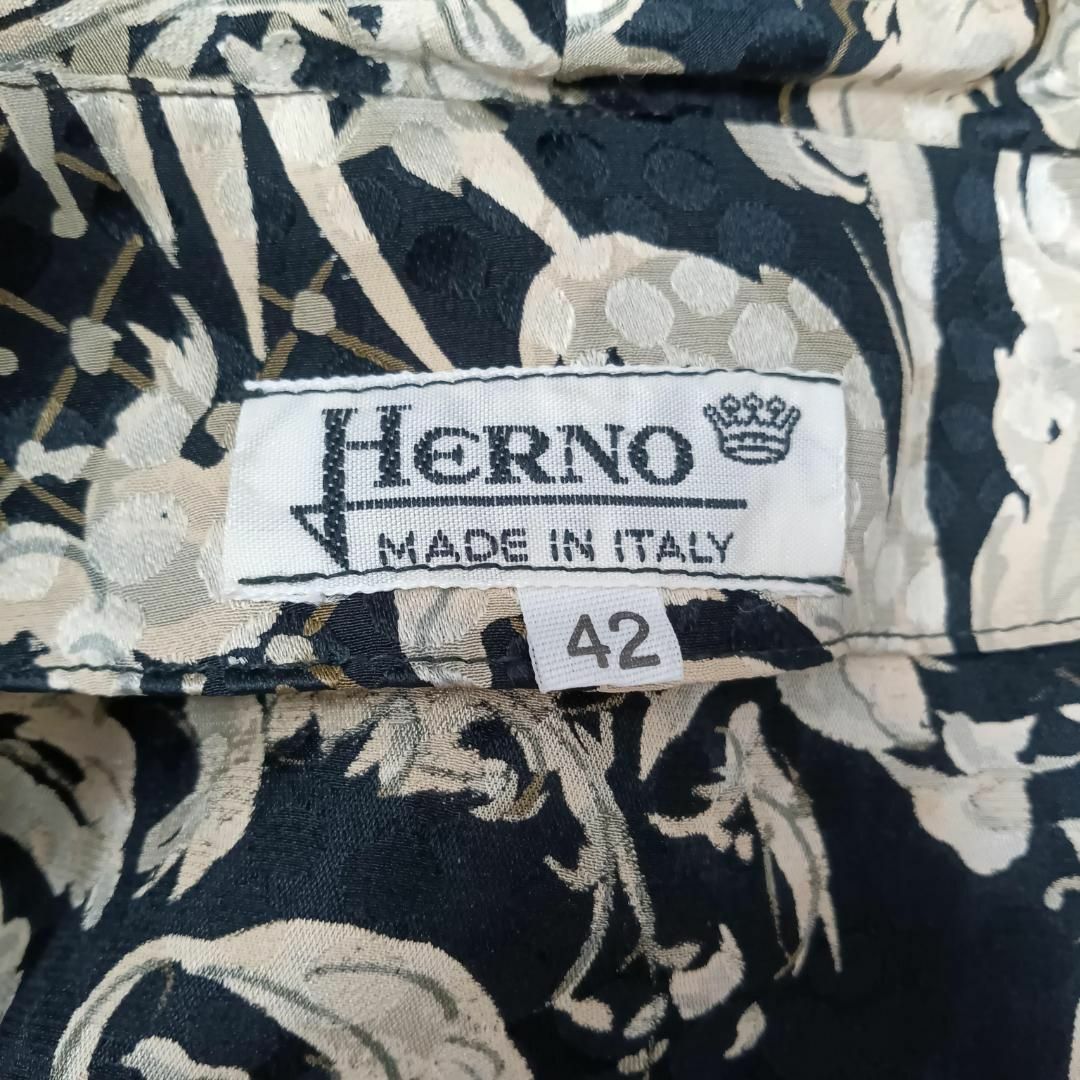 HERNO(ヘルノ)の美品 HERNO ヘルノ シャツ 長袖 42 イタリア製 シルク 100% レディースのトップス(シャツ/ブラウス(長袖/七分))の商品写真