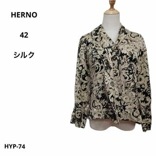 ヘルノ(HERNO)の美品 HERNO ヘルノ シャツ 長袖 42 イタリア製 シルク 100%(シャツ/ブラウス(長袖/七分))