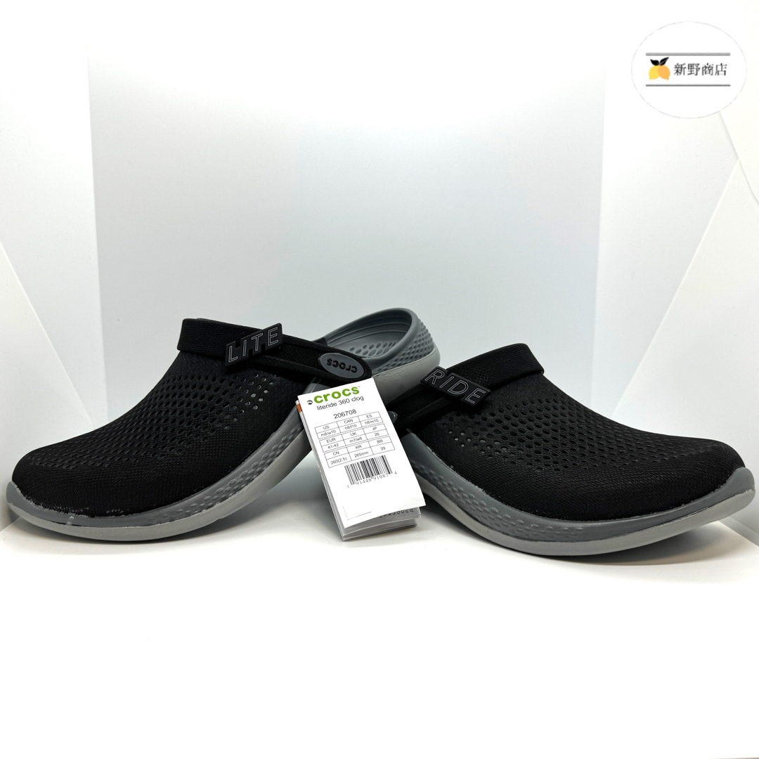 crocs(クロックス)の【新品未使用】 クロックス ライトライド ブラックM8/W10 26cm メンズの靴/シューズ(サンダル)の商品写真