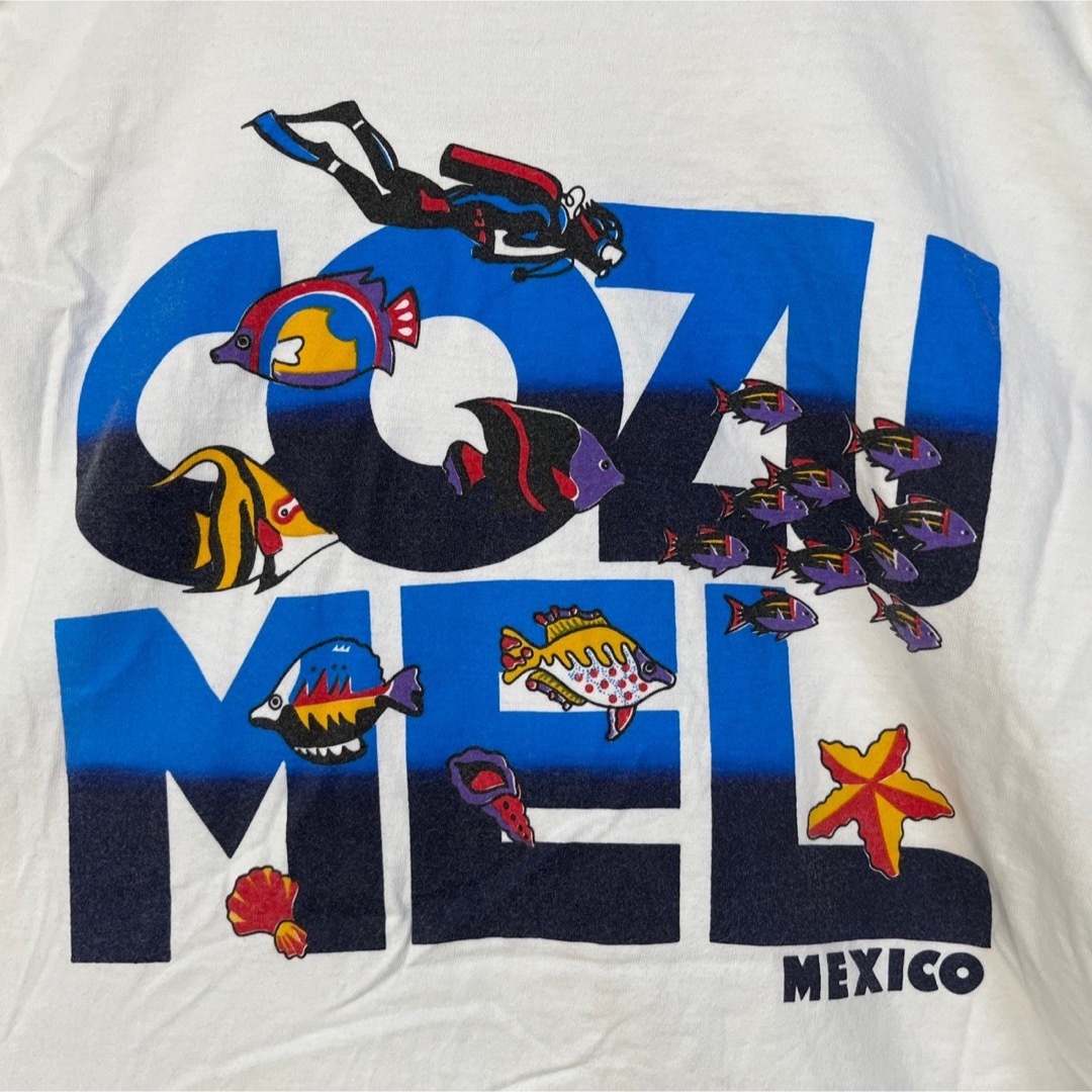 【メキシコ製】半袖Tシャツ　ダイビング　熱帯魚　企業ロゴ　白T　ヒトデ37 メンズのトップス(Tシャツ/カットソー(半袖/袖なし))の商品写真