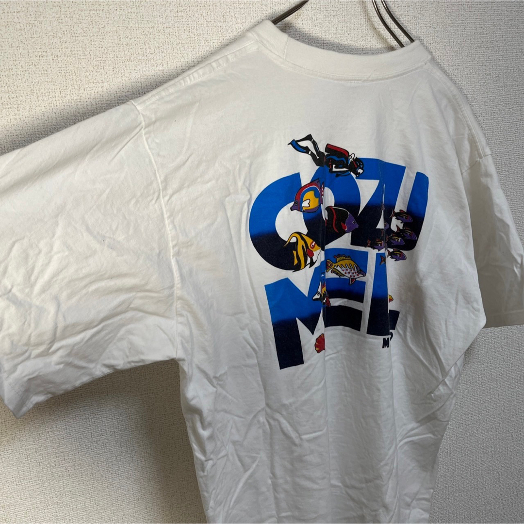 【メキシコ製】半袖Tシャツ　ダイビング　熱帯魚　企業ロゴ　白T　ヒトデ37 メンズのトップス(Tシャツ/カットソー(半袖/袖なし))の商品写真