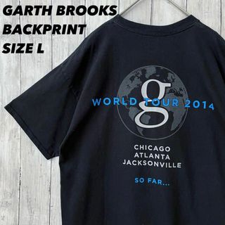 ミュージックティー(MUSIC TEE)のミュージックTシャツ古着　GARTH BROOKSバックプリントTシャツ　L 黒(Tシャツ/カットソー(半袖/袖なし))