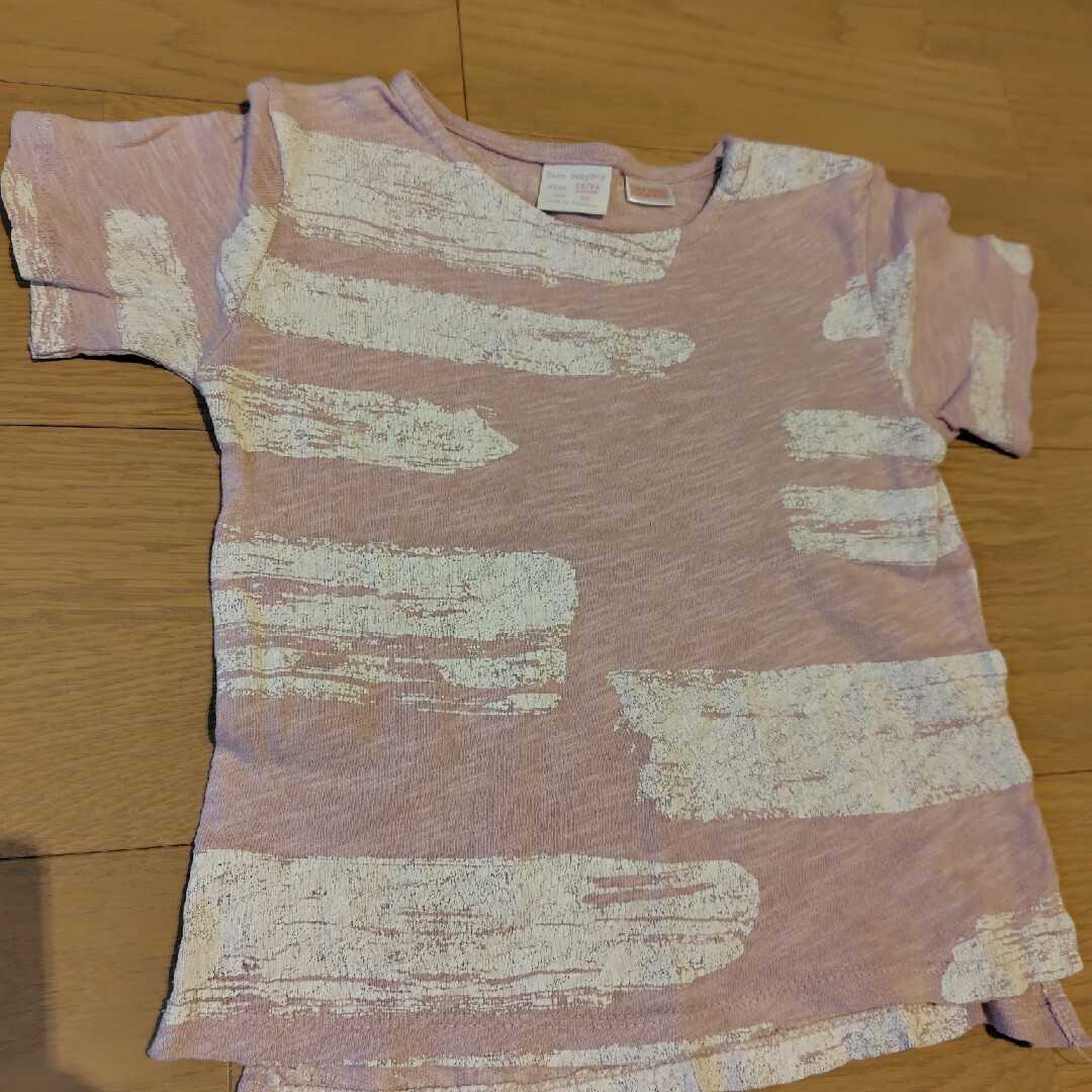 ZARA KIDS(ザラキッズ)のペイントボーダーTシャツ キッズ/ベビー/マタニティのキッズ服男の子用(90cm~)(Tシャツ/カットソー)の商品写真