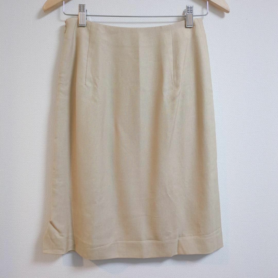 Harrods(ハロッズ)のMA198/Harrods スカート 無地 スリット  キュプラ 膝丈 M レディースのスカート(ひざ丈スカート)の商品写真